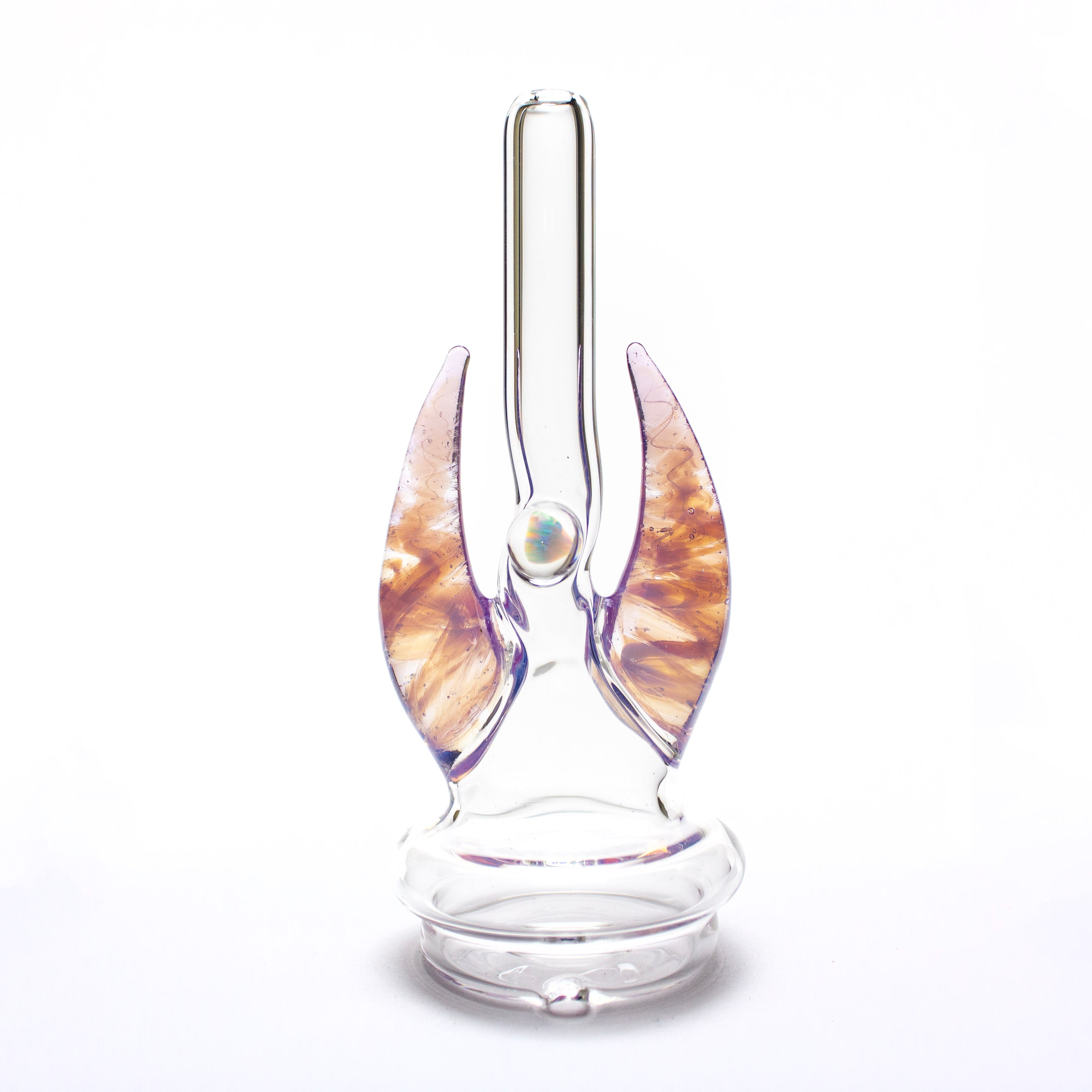 Magizle Clear with Pink Slyme Horns Opal Peak Dry Straw #MAG192 - Planet Caravan
